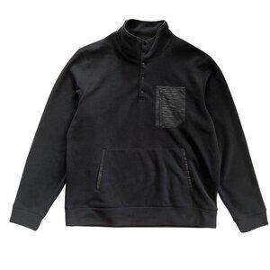 Kit & Ace Mens 1/4 Snap Fleece Black Size Large‎ Outdoor Hiking Athleisure